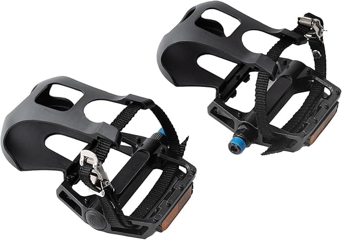 Venzo Bike Bicycle Toe Clips Cage Indoor Exercise Bike Pedal Adapters - Compatible with Peloton Bike Pedal, Convert Look Delta Pedals to Toe Clip Straps Ride with Sneakers