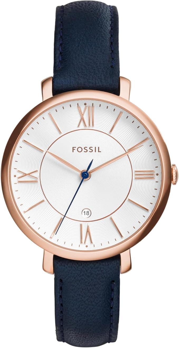 Fossil Women's Jacqueline Stainless Steel and Leather Casual Quartz Watch