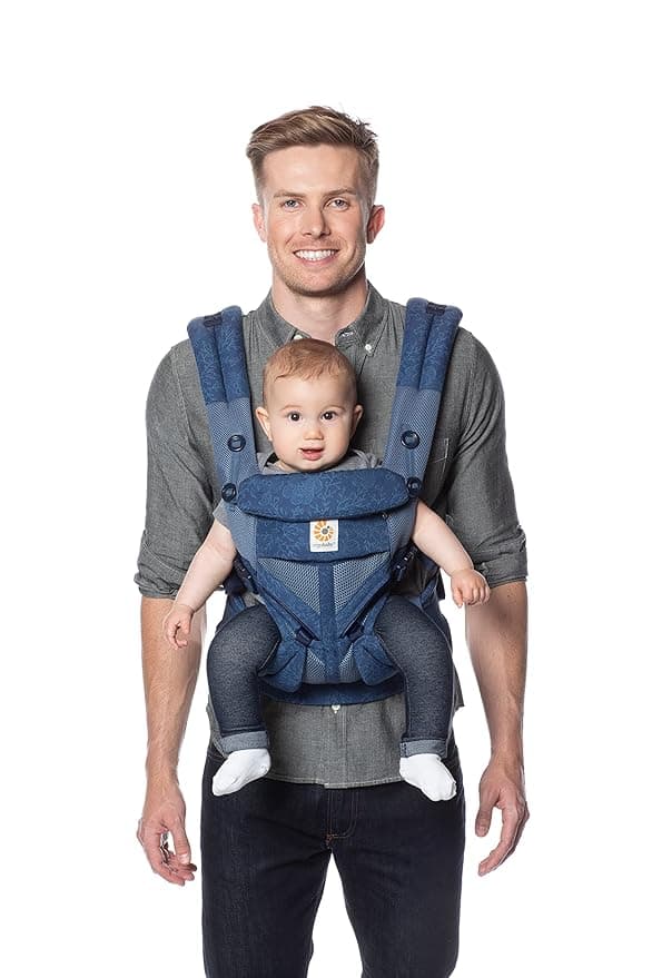 Ergobaby Omni 360 All-Position Baby Carrier for Newborn to Toddler with Lumbar Support & Cool Air Mesh (7-45 Lb), Blue Blooms